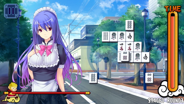 美女麻将牌：蓝.Pretty Girls Mahjong Solitaire: Blue