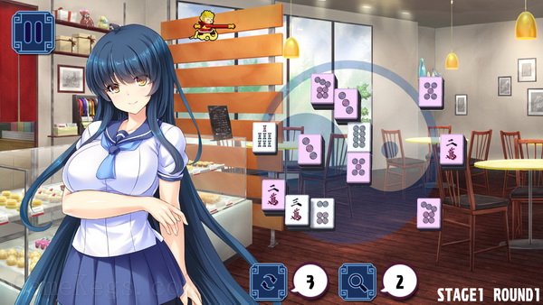 美女麻将牌：蓝.Pretty Girls Mahjong Solitaire: Blue