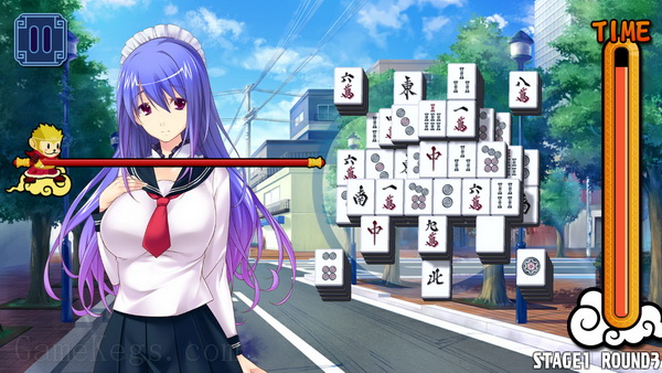 美女麻将牌：蓝.Pretty Girls Mahjong Solitaire: Blue