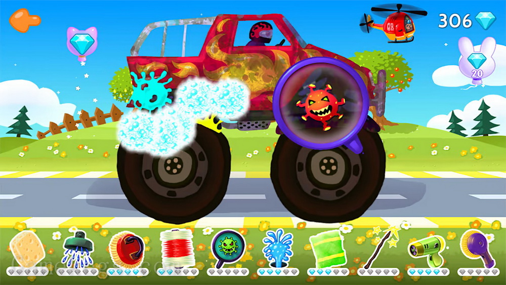 有趣的洗车：儿童和幼儿的卡车和汽车游戏车库.Funny Car Wash – Trucks & Cars Carwash RPG Game Garage for Kids & Toddlers