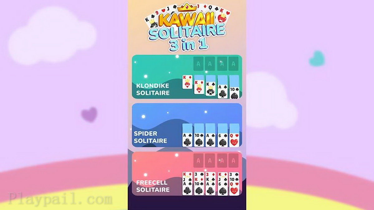 卡哇伊纸牌3合1.Kawaii Solitaire 3 in 1