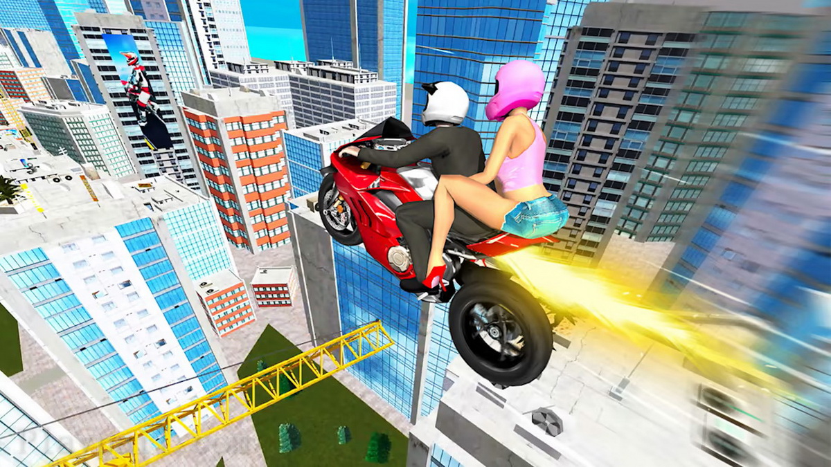 坡道自行车跳跃.Ramp Bike Jumping