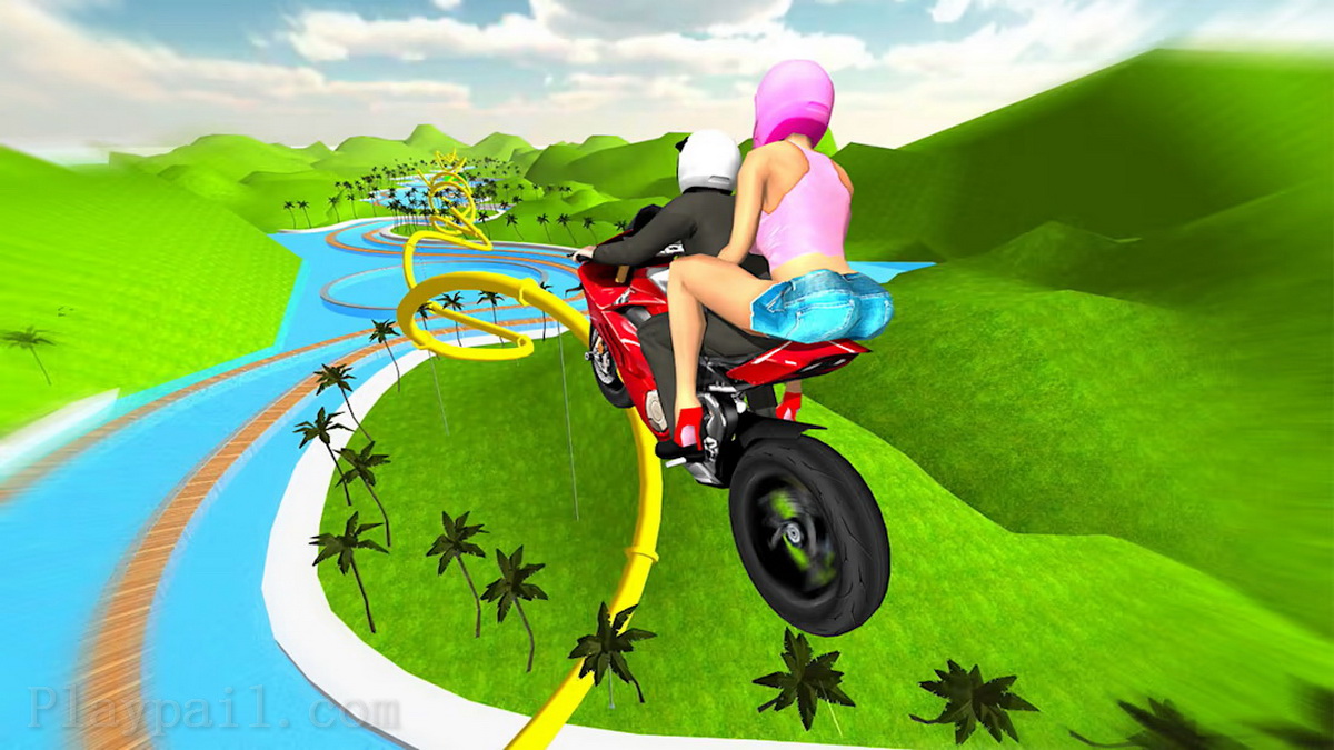 坡道自行车跳跃.Ramp Bike Jumping