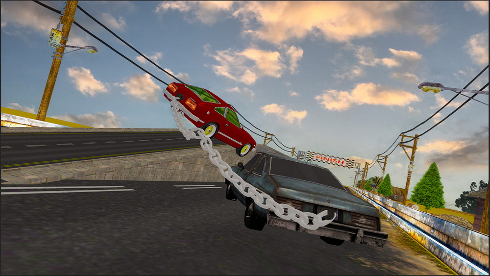 链式汽车特技模拟器：3D 极限公路汽车驾驶游戏.Chain Car Stunt Simulator: 3D Extreme Highway Car Driving Games