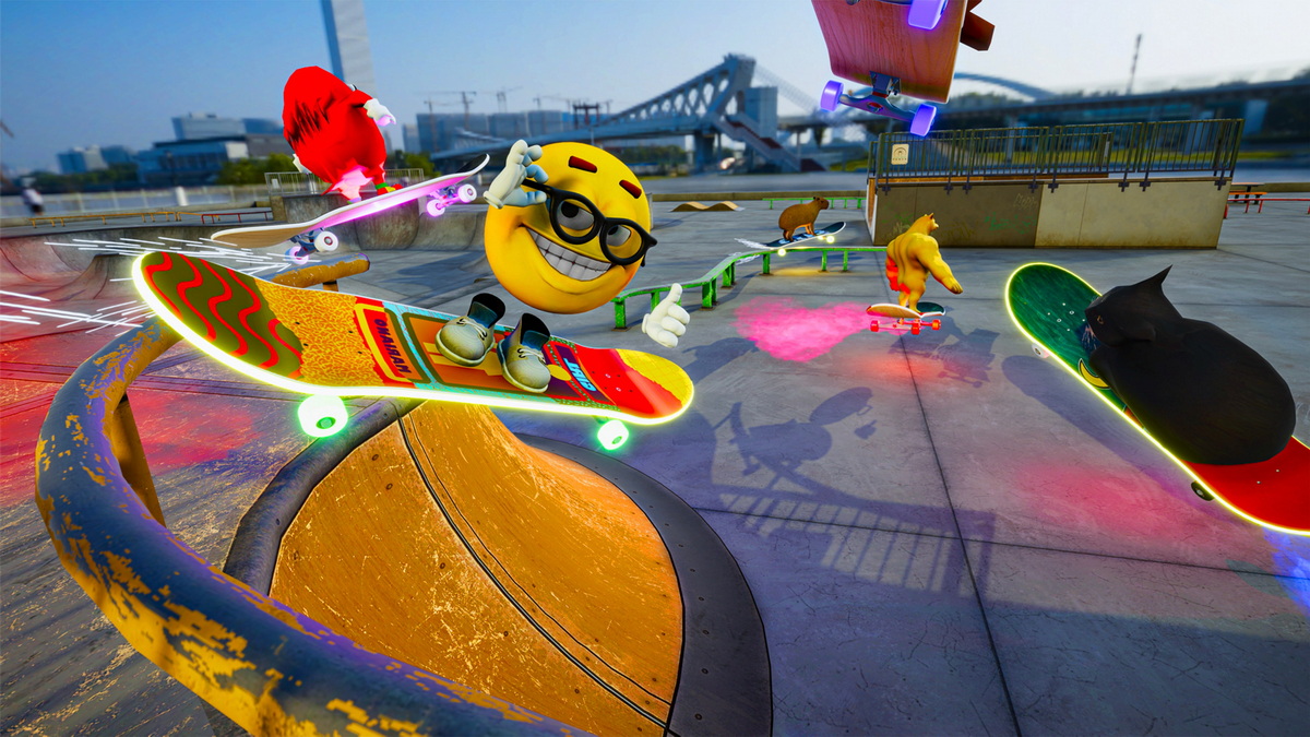 与麦克斯韦猫一起玩滑板漂移：游戏模拟器.Skateboard Drifting with Maxwell Cat: The Game Simulator