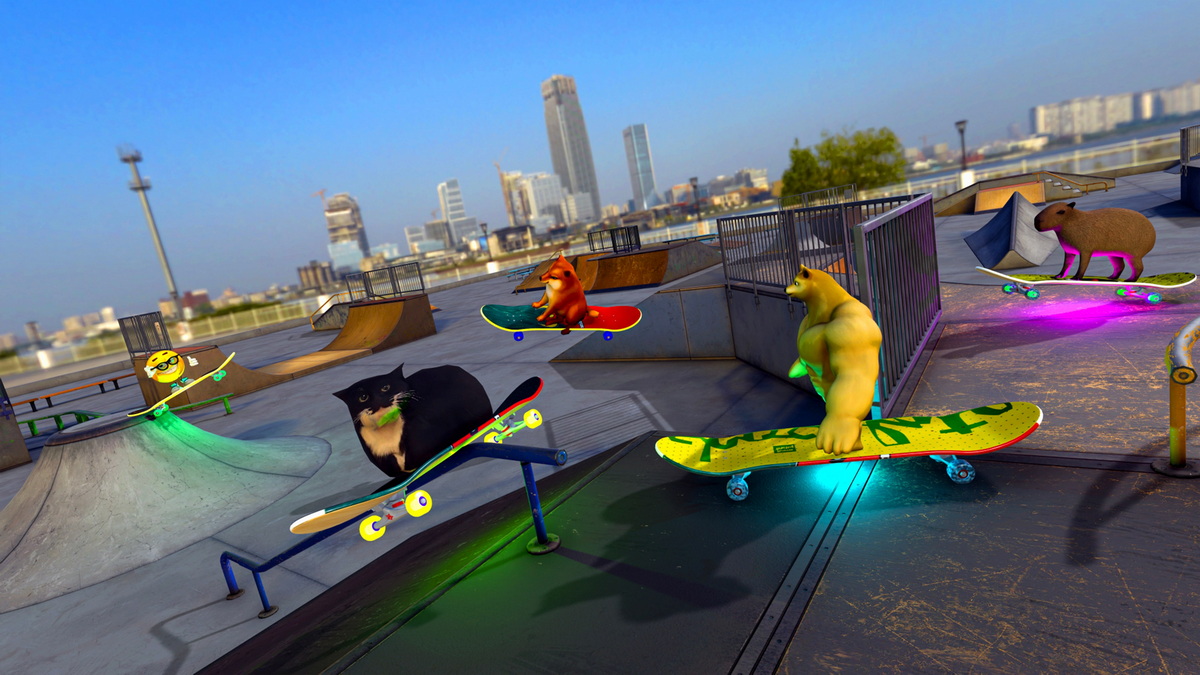 与麦克斯韦猫一起玩滑板漂移：游戏模拟器.Skateboard Drifting with Maxwell Cat: The Game Simulator