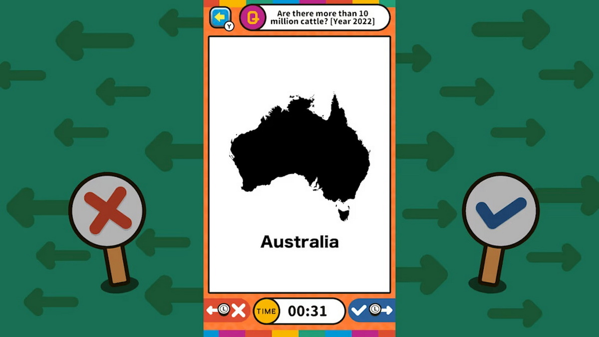 左右滑动：地理测验.Swipe Right or Left Geography Binary Quiz