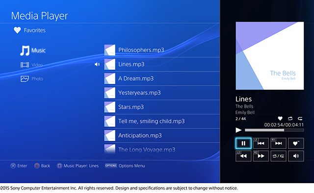 PlayStation4 媒体播放器. Media Player