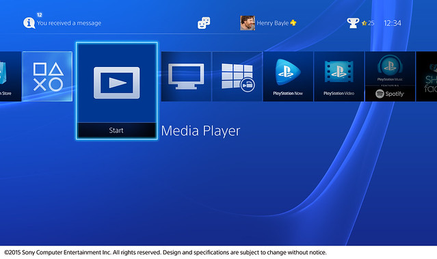 PlayStation4 媒体播放器. Media Player